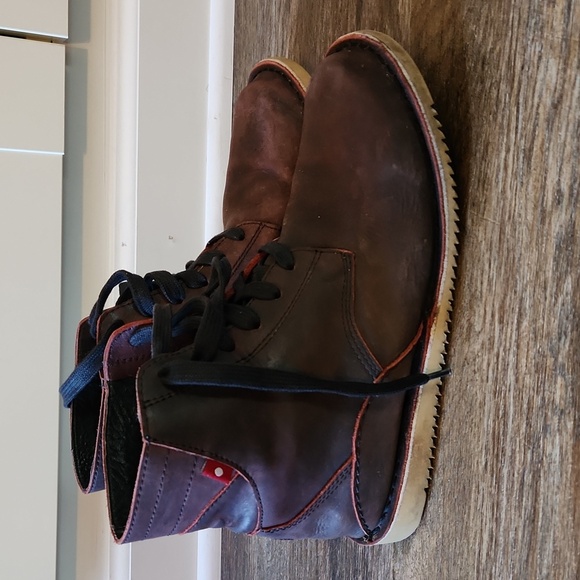 Vtg Oliberte Mens EU 41 US  Distressed Heavyweight Leather Boots Burgundy - Picture 1 of 8